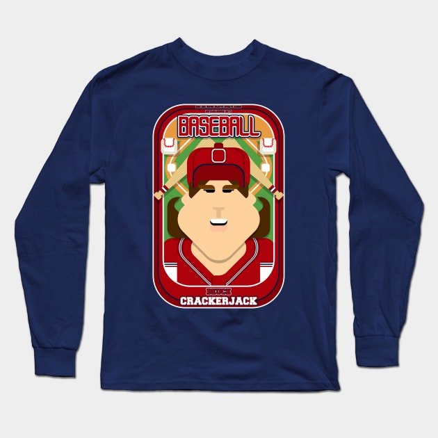 Baseball Red Blue White - Deuce Crackerjack - June version Long Sleeve T-Shirt by Boxedspapercrafts